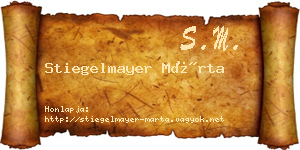 Stiegelmayer Márta névjegykártya