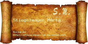 Stiegelmayer Márta névjegykártya